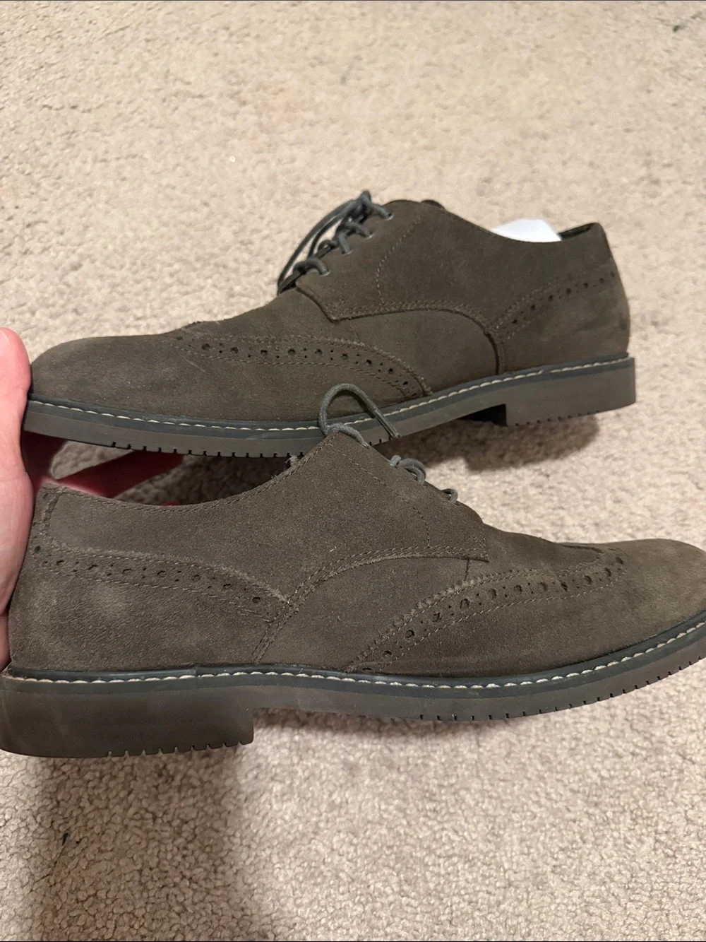 Saks Fifth Avenue Brown Suede Wingtip Derby Shoes